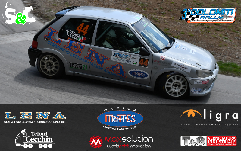 TERZO POSTO ASSOLUTO PER LINO LENA E NICOLA DECIMA AL 3° DOLOMITI RALLY