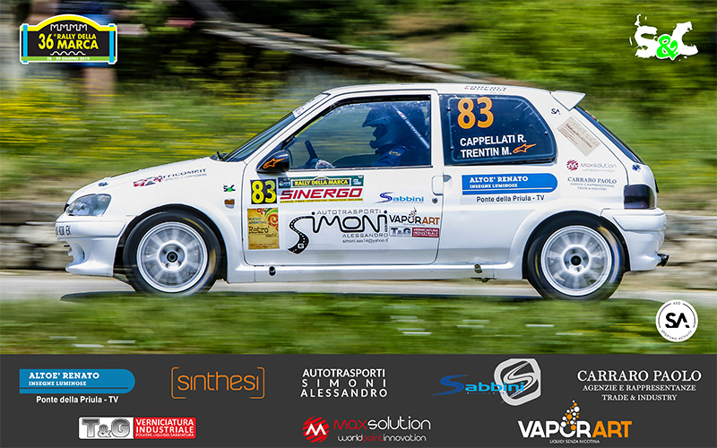 BUONA PRESTAZIONE AL RALLY DELLA MARCA PER RUDI CAPPELLATI E MASSIMO TRENTIN