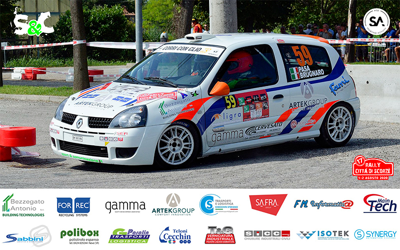 GIACOMO PASA ED ANDREA BRUGNARO AL VIA DEL 17° RALLY CITTÀ DI SCORZÈ