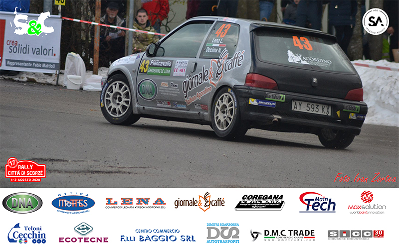 LINO LENA E NICOLA AL 17° RALLY CITTÀ DI SCORZÈ SU PEUGEOT 208 R2B