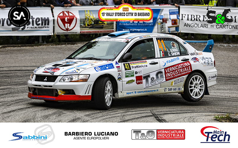 LUCA GOBBO E GIORGIO SIMIONI AL VIA DEL 15° RALLY STORICO CITTÀ DI BASSANO