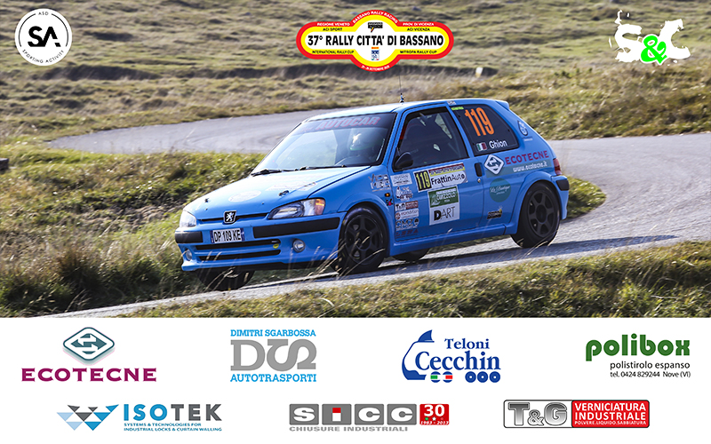 MATTIA GHION E LUCA MENEGON AL VIA DEL 37° RALLY CITTÀ DI BASSANO