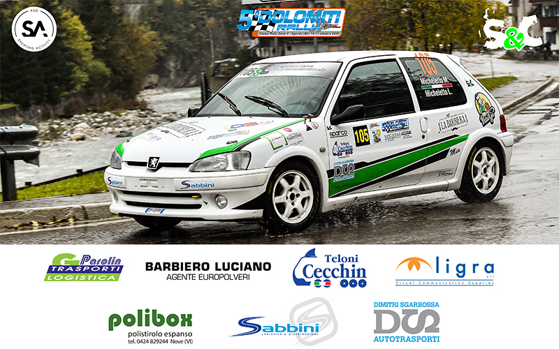 MANUELE E LORENZO MICHELETTO OTTAVI DI CLASSE AL 5° DOLOMITI RALLY